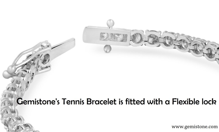 Tennis Bracelet is fitted with a Flexible lock